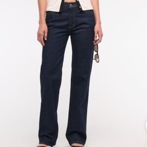 Abercrombie & Fitch Low Rise Women's Navy Straight Leg Jeans